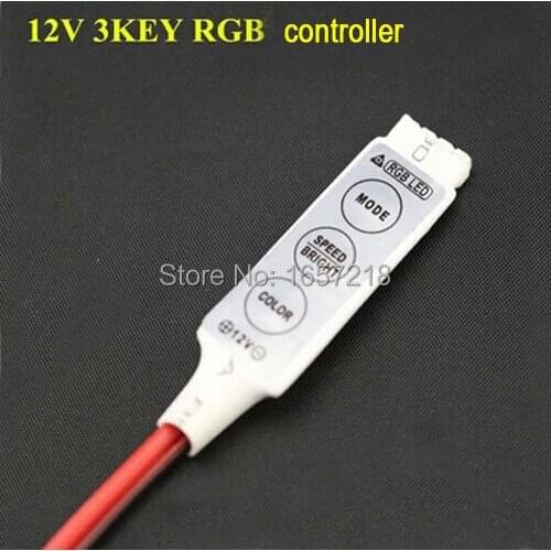 1PCS/Lot 12V Mini RGB Controler Brightness Dimmer Switch For 5050 3528 SMD LED Lights Strip DC light