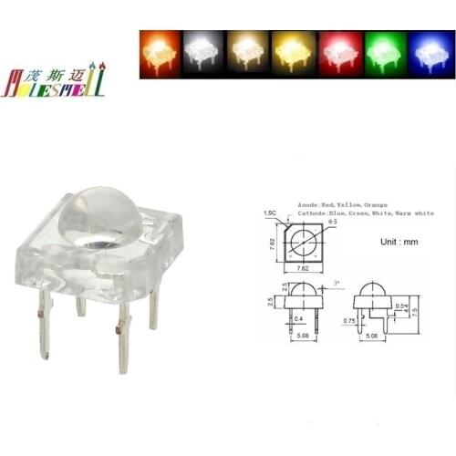 10pcs 5mm 4-Pin Round Piranha led Red Yellow Blue Green White Orange Warm white water clear lens LED light lamp Superflux LED