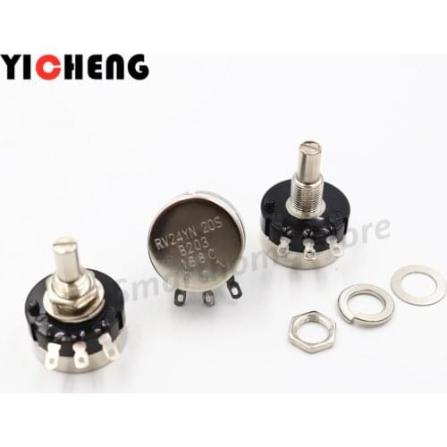 2Pcs RV24YN20S single-turn carbon film potentiometer ,Rotate, feel good, Knob switch