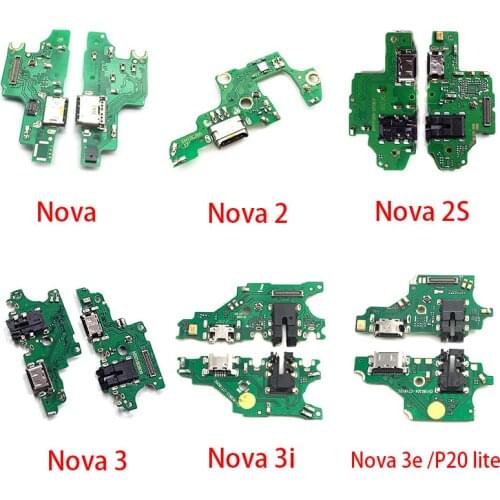 2pcs USB Power Charging Connector Plug Port Dock Flex Cable For Huawei Nova 2 Plus 2S 3 3i 3e 4 4e 5 5i Pro Microphone Module