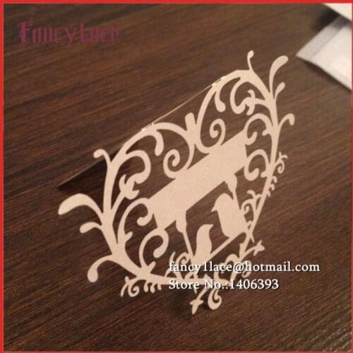 2017 diy 50pcs/lot Cut-out skeleton Love Birds Laser Heart Wedding Party Table Name Wine Food Guest Place Cards Favor Decoration
