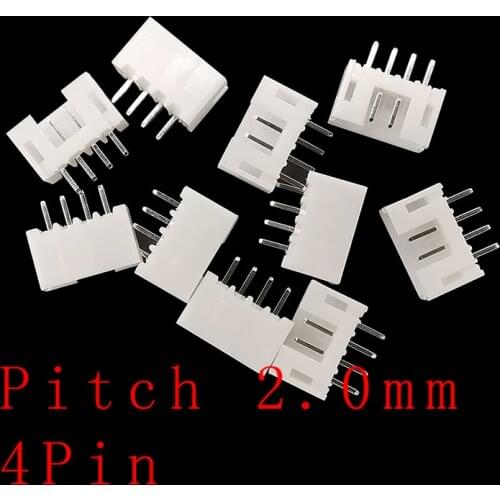 50PCS 4Pin 2.0mm Pitch PH2.0-4P Terminal Connector PH 2.0mm Plastic Case Shell Housing Male Plug Pin Header Terminals Connectors
