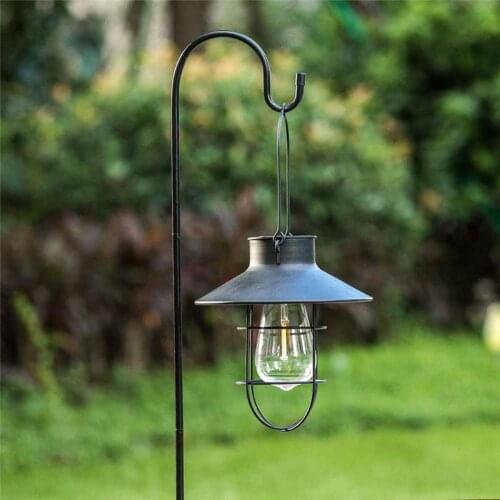 80cm Garden LED Solar Light Tungsten Lamp Shepherd Hook Lantern Path Lawn Courtyard Pendant Light Outdoor Waterproof Street Lamp
