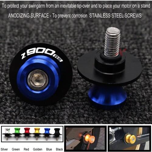Motorcycle Accessories CNC Aluminum M10 Swingarm Spools Slider Stand Screw For Kawasaki Z900RS 2017 2018