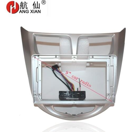 HANGXIAN 2Din Car Radio Fascia frame for Hyundai Accent Solaris Verna i25 2011-15 car DVD gps Panel Dash Kit Installation Frame