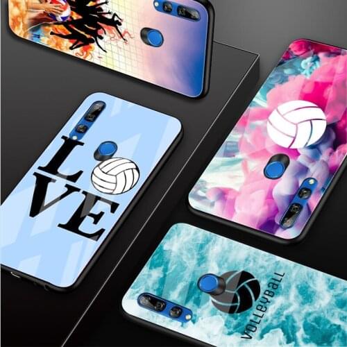 Volleyball Tempered Glass Phone Case For Huawei honor 8X 9 10i 20i 20Lite 20Pro 30 Pro Cover Shell