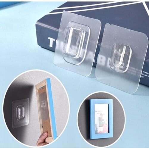 Double-Sided Adhesive Wall Hooks Hanger Strong Transparent Hooks Suction Cup Sucker Wall Storage Holder for Kitchen Bathroom