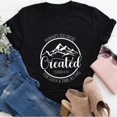 ESTHER 4:14 Perhaps You Were Created 100%Cotton Women Tshirt Christian Shirt Unisex Summer Casual Short Sleeve Top Jesus Shirts