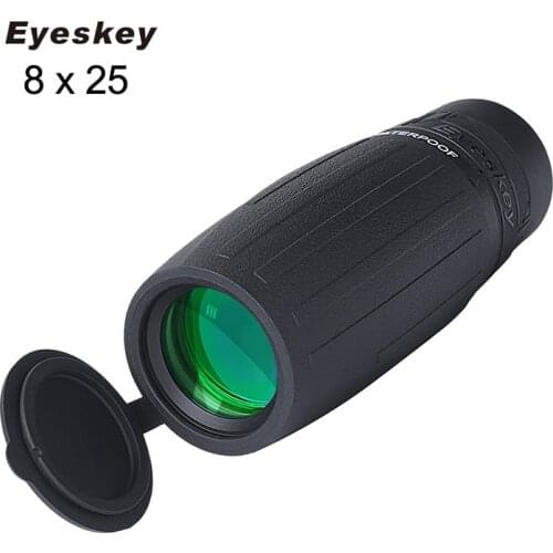 Eyeskey 8x25 Waterproof Compact Monocular for Caming Hunting Telescope Large Eyepiece Monocular with BaK4 Prism Optics