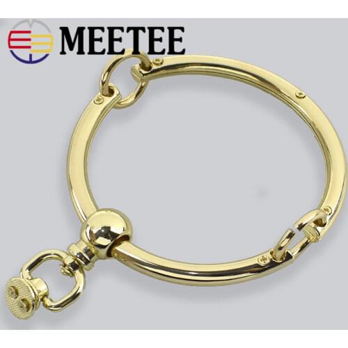 2pcs Meetee 95mm Metal Frame Handles Round Clutch Arc Handbag Shoulder DIY Craft Bags Part Replace Hardware Accessories AP2348