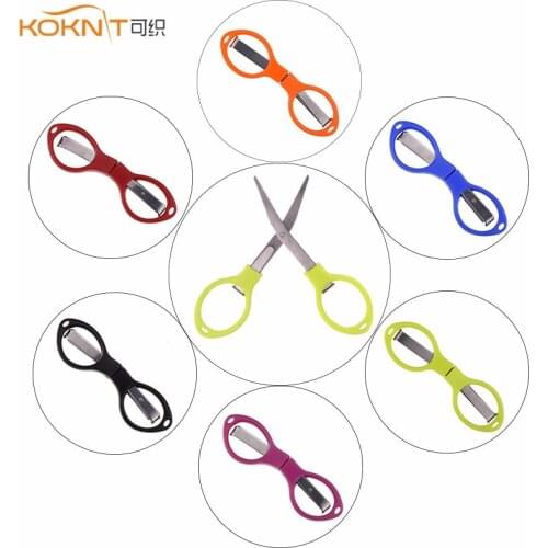 Mini Folding Scissors Portable Folding Scissors Travel Scissors Fishing Scissor Keychain Camping Mini Cutter Random Color Send