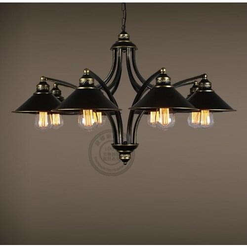 Multiple Chandelier living room iron lighting lamp hanging restaurant bedroom chandelier American Creative Pastoral retro ZX62