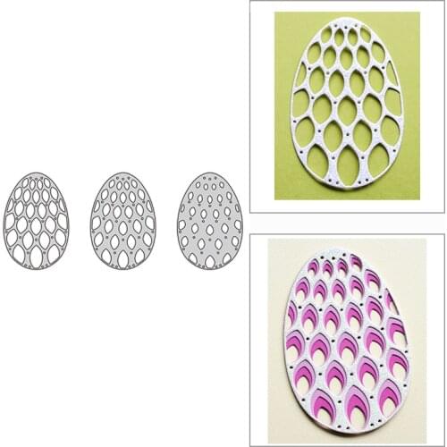 New 2021 Layered Dotted Eggs Oval Frame Metal Cutting Dies for DIY Scrapbooking and Card Making Decor Embossing Craft No Stamps