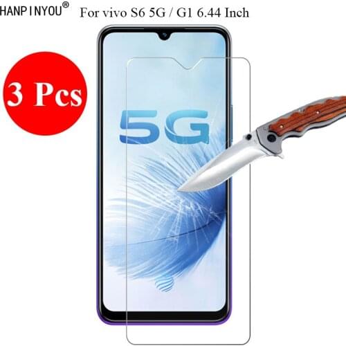 3 Pcs/Lot New 9H 2.5D Anti-Shatter Tempered Glass Screen Protector For vivo S6 5G 6.44" Protective Film + Clean Tools