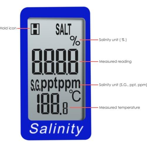 Pen Type Salinity & Temperature Meter ATC Calibration Solution Set ppm / ppt / % / S.G. 4 Units Salt NaCl Water Quality Tester