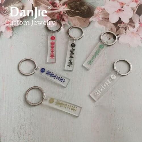Personalized Acrylic Music Spotify Code Keychain Women Men Custom Strip Song Singer Code Lover Couples Key Door Ring Gifts