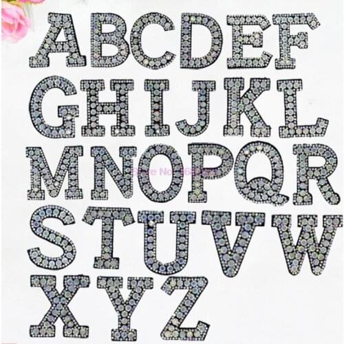 By DHL 7 lots 26pcs/lot Letter Patch Rhinestone Patch Bicycle Sticker