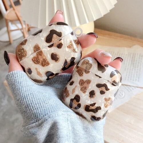Luxury leopard print Case for Apple Airpods 1 2 3 Case for AirPods Pro Case with Lanyard Wireless Earphone Case Cover