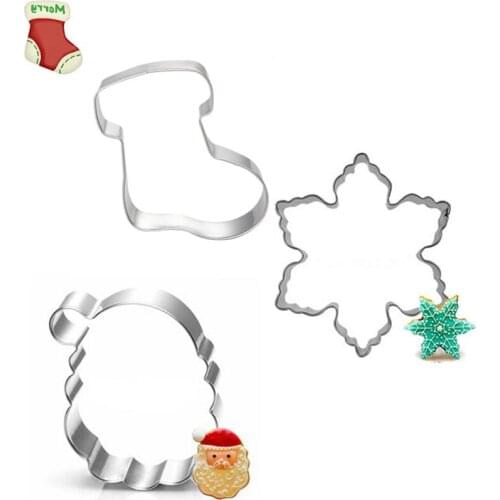 Christmas Egg Fruit Cookie Cutter Tools Christmas Bakeware Set Metal Dessert Decoration Biscuit Press Stainless Steel Fondant