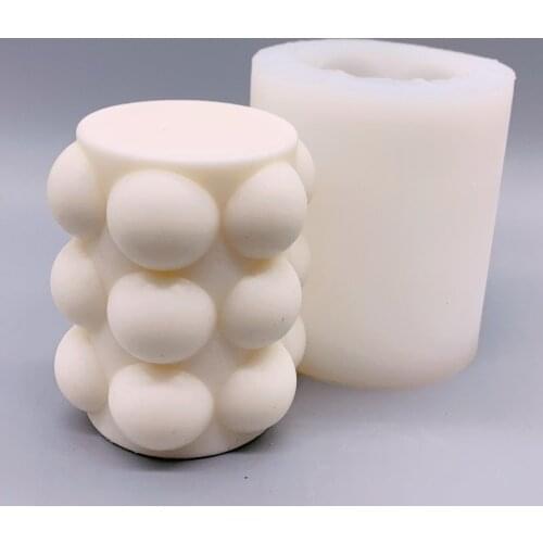 New Polka Dot Column Silicone Candle Mold for DIY Handmade Aromatherapy Candle Plaster Ornaments Handicrafts Mould Hand Tools