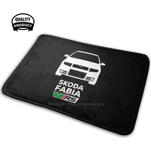 Skoda Fabia Vrs - Whiteout On Black Comfortable Door Mat Rug Carpet Cushion Skoda Vrs Skoda Fabia Vrs Fabia Vrs Skoda Fabia Vrs