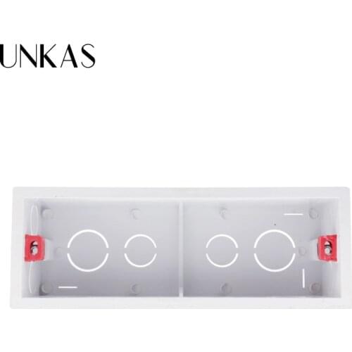 UNKAS White / Red ColorMounting Box Internal Cassette 186mm*67.5mm*50mm For 197mm*72mm Standard Touch Switch and USB Socket