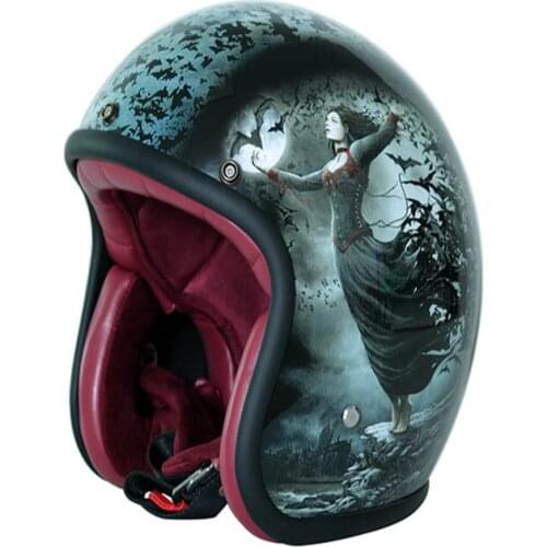 MJMOTO Vintage motorcycle helmet Open face retro 3/4 half helmet Moto Casque Casco Motocicleta Capacete Motocross para