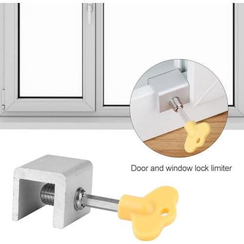 Window Security Key Lock Sliding Doors Windows Restrictor Child Safety Anti-theft Door Stopper Household Improvement Hardware