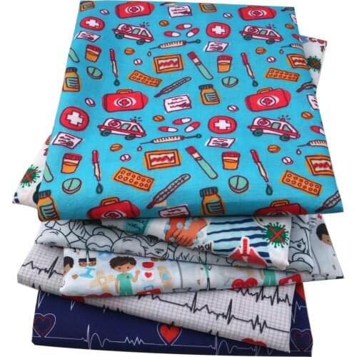 Healthy Nurse Polyester Cotton Fabric for Tissue Kids Home Textile Sewing Quilting Fabrics for Patchwork Needlework ,c10730