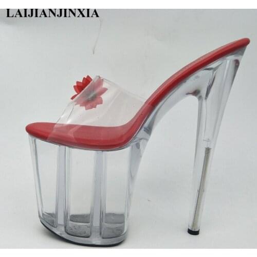 LAIJIANJINXIA NEW 20 CM High Heels Slippers Club Night Sexy Pole Dancing Shoes Platform Women Shoes Slip-On Fashion Shoes Pumps