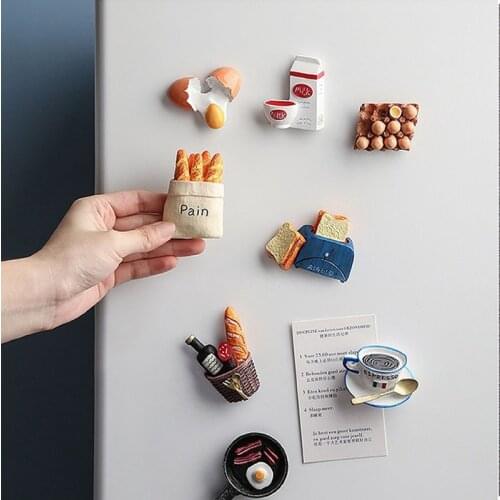 3D Creative Bionic Food Fridge Magnet Simulation Food Cute Refrigerator Magnetic Stickers Photo Magnetic Stickers Decoration
