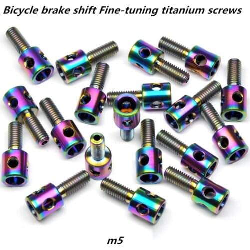 4 pcs Bicycle brake shift Fine-tuning titanium screws The wire tube refers to the threaded screw titanium