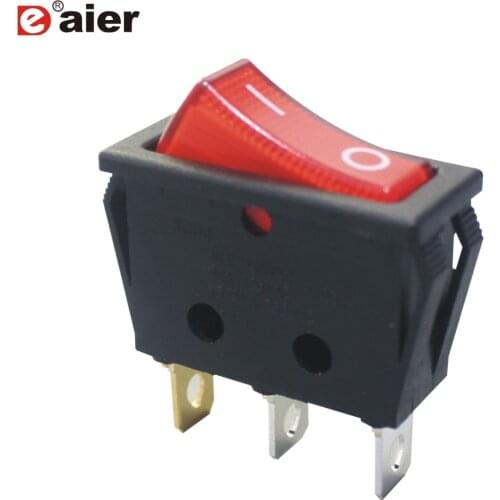 5PCS KCD3 ON-OFF 15A 3 Pin Dot Illuminated SPST Snap-In Rocker Switch 20A Single Pole 2 Position With 12/220 Volt LED