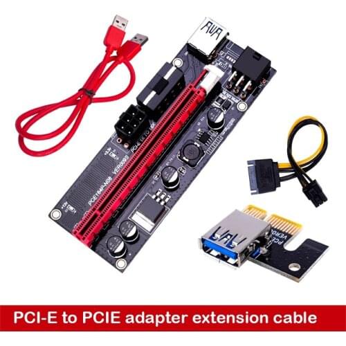5PCS Newest VER009 USB3.0 PCI-E Riser VER 009S Express 4x 8x 16x Extender Riser Adapter Card SATA 15pin BTC mining machine