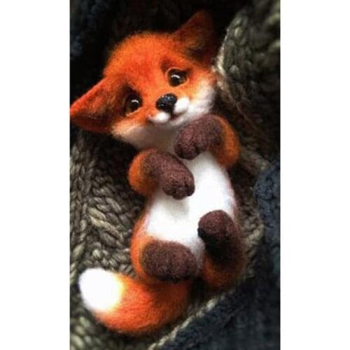 5D DIY Diamond Painting Little Fox Picture Square Round Diamond Art Sale Animal Cross Stitch Kit Home Decoration WG2724