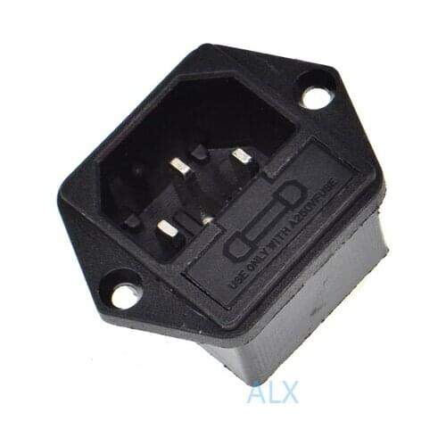 2PCS AC-04 15A AC250V 2 in 1 AC Power Supply Socket Plug Adapter 3PIN Male Connector Plug With Fuse Holder