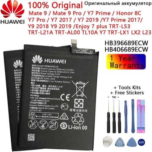 Original Replacement Phone Battery For Huawei Mate 9 Mate9 Pro Honor 8C Y9 2018 Version HB396689ECW Rechargeable Battery 4000mAh