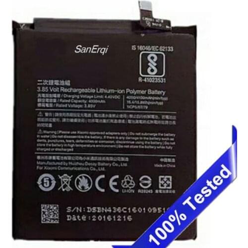SanErqi 100% Tested For Xiaomi for Redmi Note 4X 4 X for hongmi note 4x BN43 4000mAh Battery