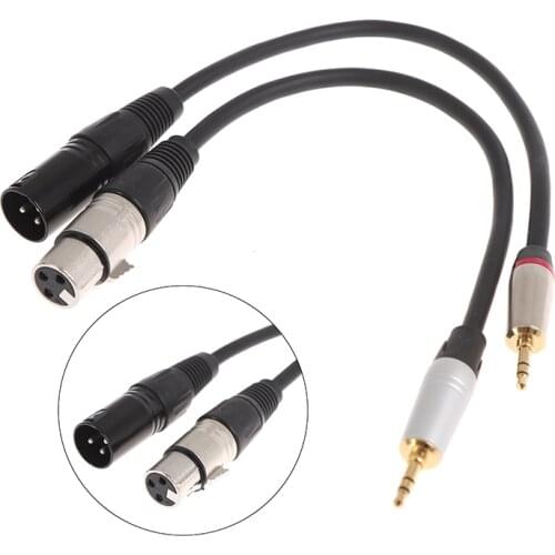 Audio Cable Canon XLR Female/Male To 3.5 Jack Male Aux Connector Gold Plated For Instrument Guitar Mixer Amplifier Bass 30cm