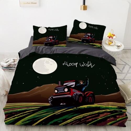 Car Cartoon Kids Bedding set for children baby girls Duvet cover set pillow case Bed linens Quilt cover 240x220 140x200 Moon
