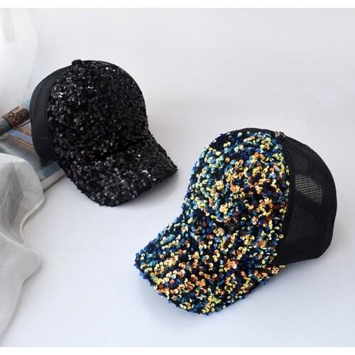 New Shiny Sequined Unisex Cotton Dad Hat Baseball Caps Custom Graffiti Snapback Fashion Sports Hats For Men Women Hip Hop Cap