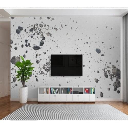 Wellyu Customized large wallpaper 3d Nordic modern gravel splash 3D background living room bedroom background wallpaper
