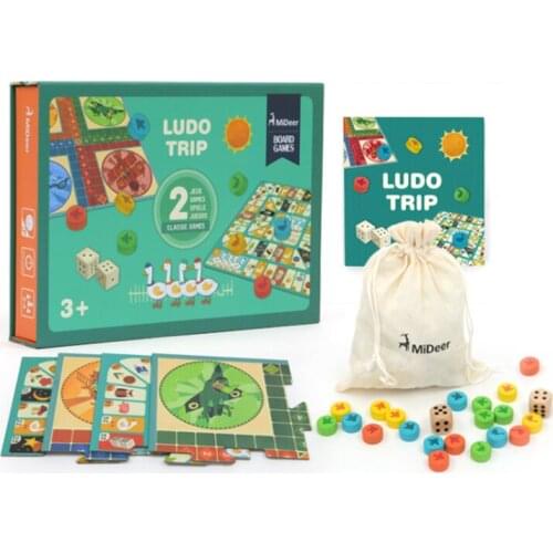 MiDeer Paper Board Game Kids Wooden Toys Ludo Trip Go Swan Flight Diary Classic ChildrenEducational Toys