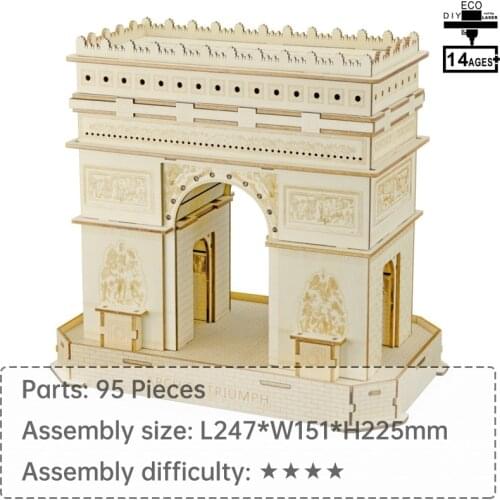 Arc de Triomphe 3D wooden jigsaw puzzle puzzle 1000 pieces puzzle 3d wooden puzzle DIY assembly toy interactive toy
