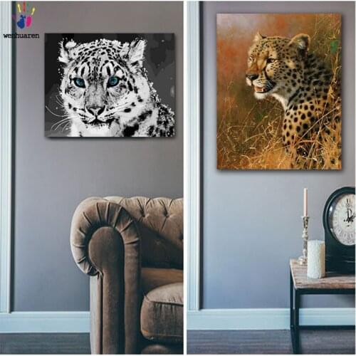 DIY colorings pictures by numbers with colors The leopard painting drawing painting by numbers framed Home