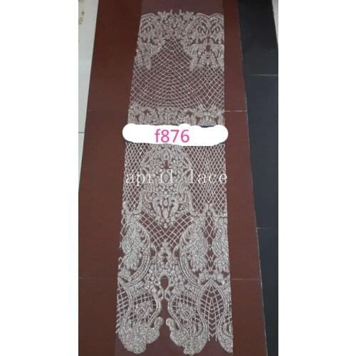 F876# 5yards /lot silver 50# color glitter mesh shining hand glued lace for sawing/wedding /lady dress/haute couture