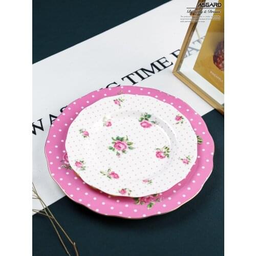 Fine Bone China Dinner Plate Ceramic Plate For Cake,dessert,Fruit Home Tableware Sets Free Shipping
