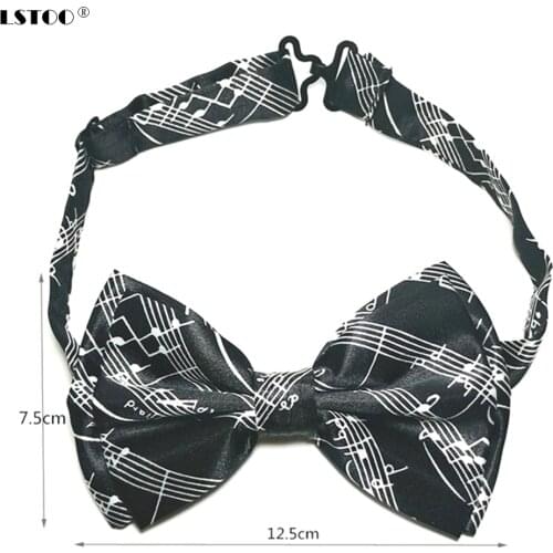 12*7.5 cm Black White Music Score Printed Mens Unisex Bow Tie Adjustable Double layer Butterfly Tie for wedding LJ005