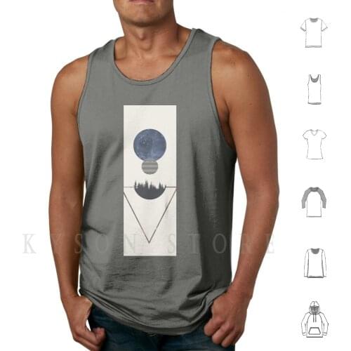 As Above , So Below Tank Tops Vest 100% Cotton Environment Earth Gaia Nature Mid Century Modern Psychedelic Chakra
