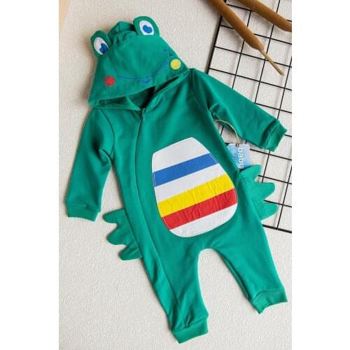 Baby boy Frog Figured Hooded Jumpsuit Babys Overalls
